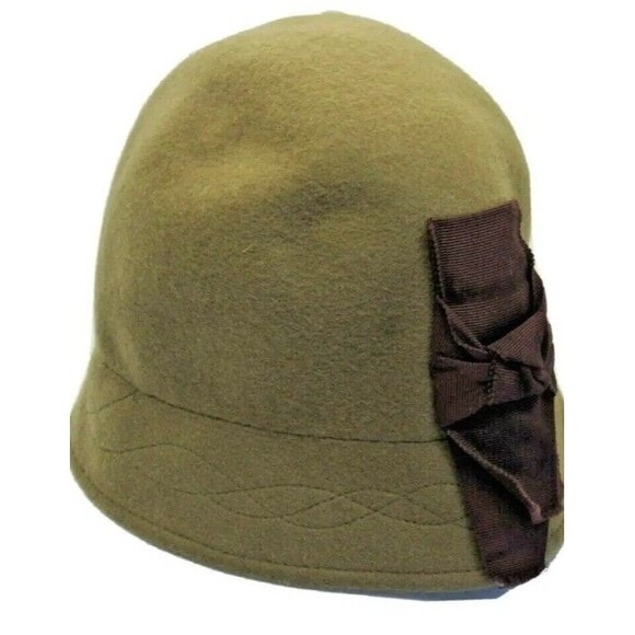 Women's Wool Cloche Hat  Green W/ Ribbon Detail Albertus Swanepoel For Target - Picture 1 of 9